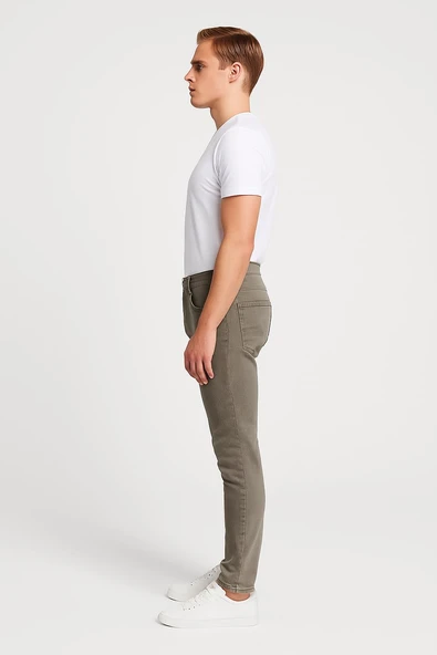 Erkek Slim Fit Dar Paça Esnek Likralı Denim Jeans Kot Pantolon - 7409 - Resim 2