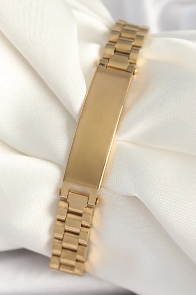 316L Çelik Gold Renk Zincir Künye Model Erkek Bileklik EB-53-vice/(1395) 4429 ürün görseli 1