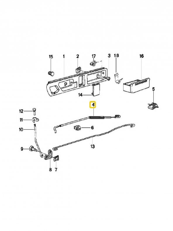 BMW E34 ARKA SAĞ KAPI TELİ - 09.1991 OEM NO 51228117616 - Resim 3