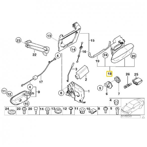 BMW E39 ÖN - ARKA SAĞ DIŞ KAPI KOLU 51228245466 - 51218245464 - 3