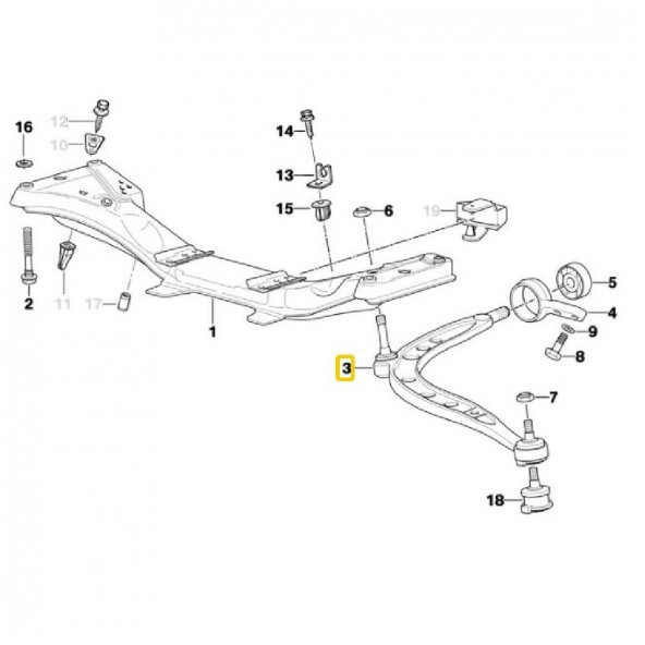 BMW E36 VE Z3 FROW SOL SALINCAK 31126758513 - Resim 2