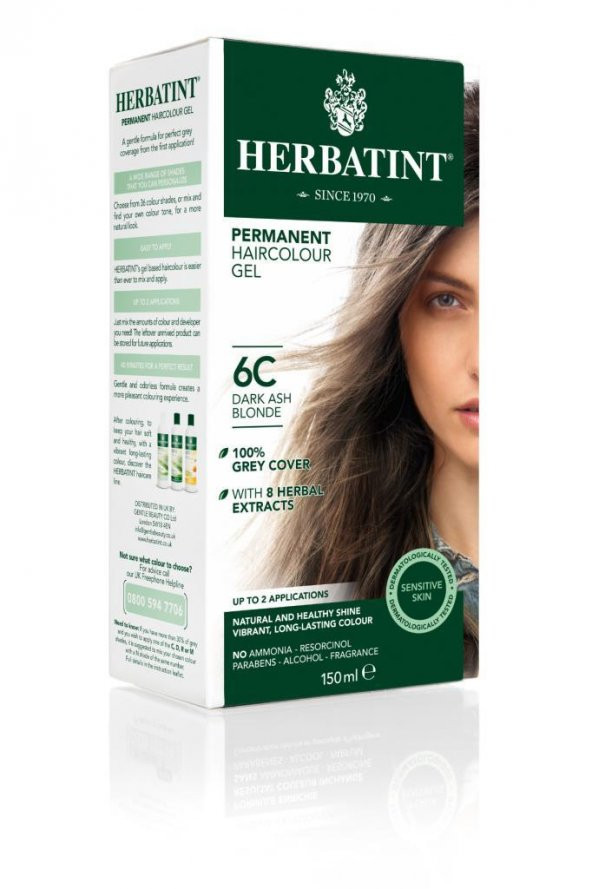 HERBATINT 6C Dark Ash Chestnut (Koyu Küllü Sarı) 150 ml Bitkisel Saç Boyası