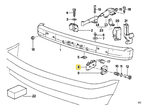 BMW E34 ÖN TAMPON BAĞLANTI BRAKETİ 51111944545 - Resim 5