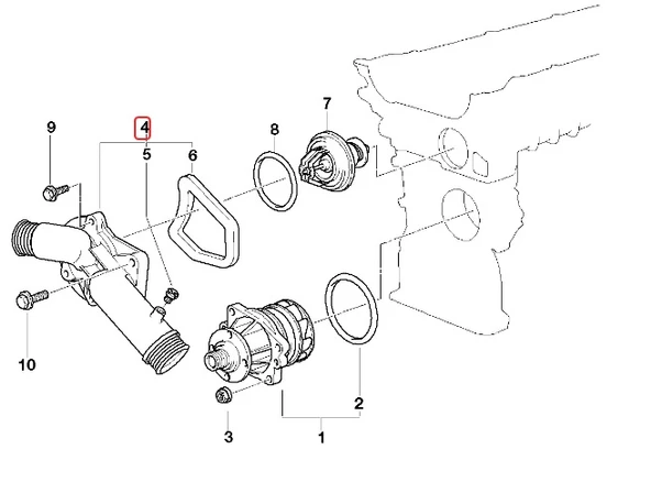 BMW E38 VE E39 M52 MOTOR TERMOSTAT KAPAĞI 11531740478 - 3