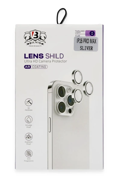 HarmonyAura iPhone 16 Pro Max Bilvis Titan Kamera Lens - Titan Gri - Resim 3