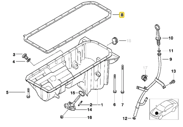 BMW M50 M52 M54 MOTOR ALT KARTER CONTASI 11131437237