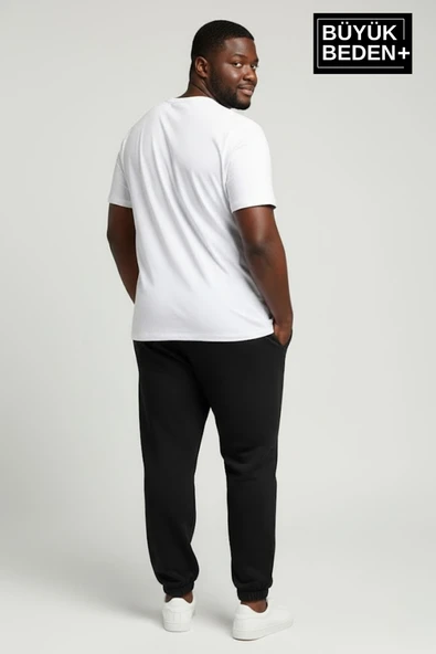 Erkek Büyük Beden BROOKLYN Baskılı Paça Lastikli  Jogger İnce Eşofman Altı  SPR26BEA951-2 - Resim 11