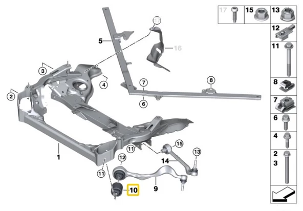 BMW 1 - 3 -Z4 VE X1 SERİ LEMFÖRDER ÖN SALINCAK BURCU 31120393540 ürün görseli