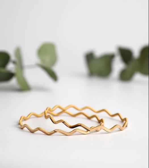 Nar-in Altın Mücevherat Altın Bilezik Zikzak Ajda 08 (Yatırımlık/20gr) ürün görseli 1