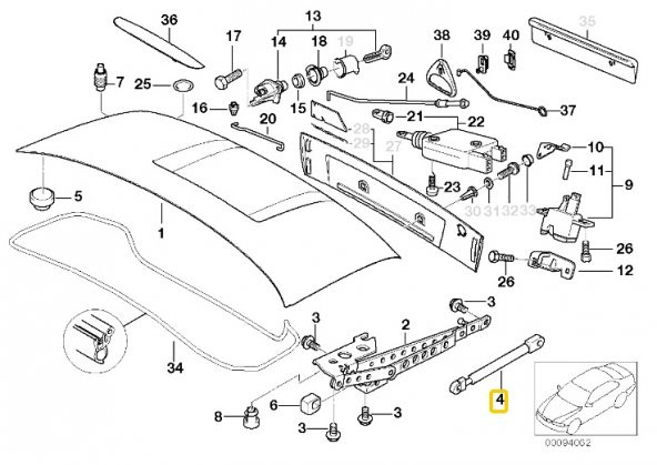 BMW Z3 FROW BAGAJ AMORTİSÖRÜ 750N 51248410755 - 4