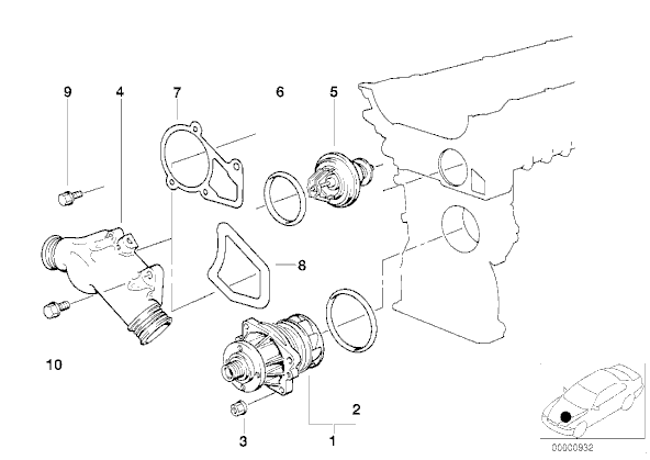 BMW E34 E36 VE Z3 M50 M52 MOTOR FROW TERMOSTAT KAPAĞI 11531722531 - Resim 3