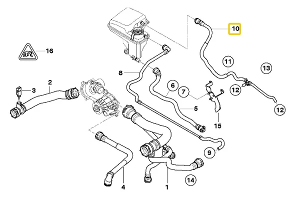 BMW E65 E66 VE E67 N62 MOTOR RADYATÖR SU DEPO HORTUMU 17127508013 - Resim 5