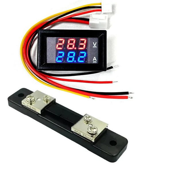 YATE10 DC 0-100V 0-50A Voltampermetre+Şönt Bara Direnci ürün görseli 1