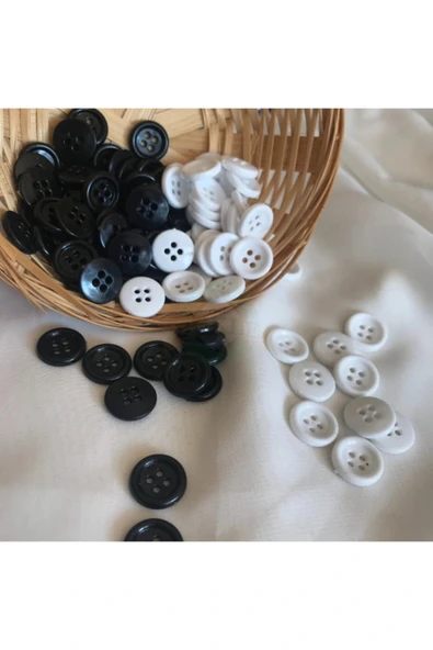 24 Boy 4 Delikli Siyah Pantolon Düğmesi ( 1000 Adet ) - Resim 2