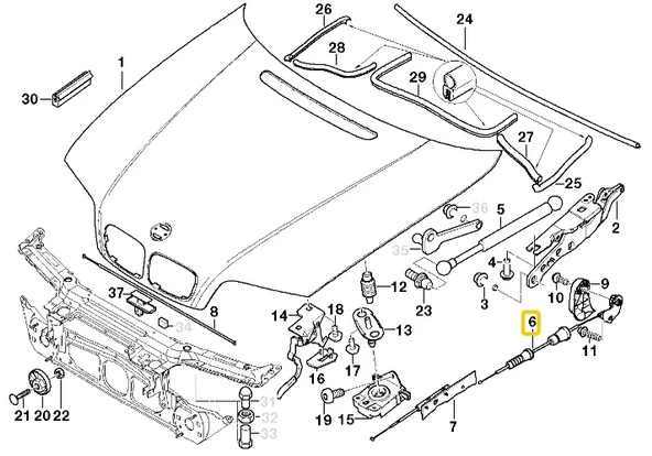 BMW E46 KAPUT TELİ 51238208442 - Resim 4