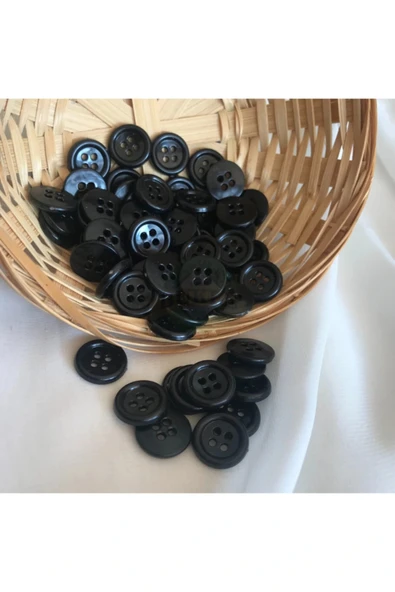 24 Boy 4 Delikli Siyah Pantolon Düğmesi ( 1000 Adet ) ürün görseli 1