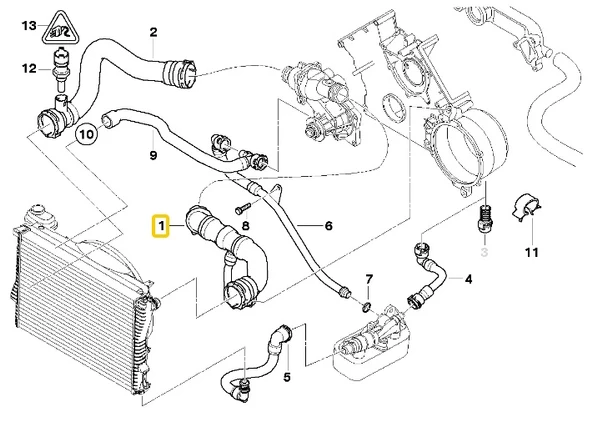 BMW E38 VE E39 M62 MOTOR RADYATÖR ÜST HORTUMU 11537505228 - Resim 4