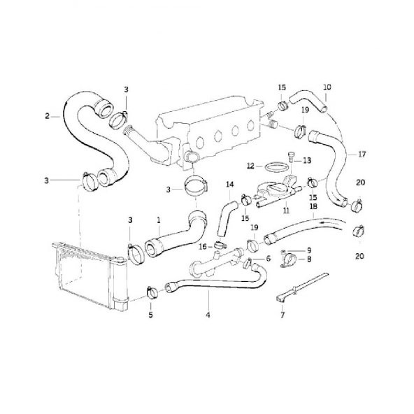 BMW E36 M40 M42 M43 M44 MOTOR SU HORTUMU 11531721711 ve 1743295 - 3