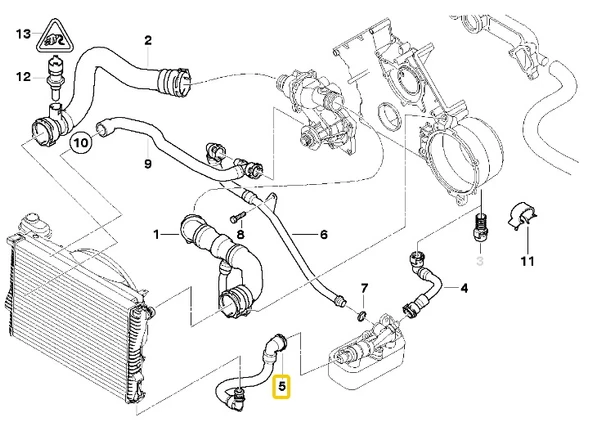 BMW E38 VE E39 M62 M73 M73N MOTOR SU HORTUMU 11531711385 - 4