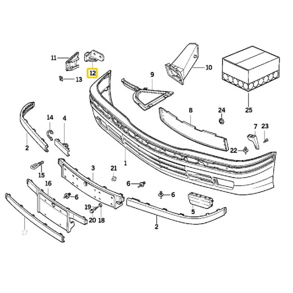 BMW E36 ÖN TAMPON SOL BAĞLANTI BRAKETİ OEM NO 51118122577 - Resim 2