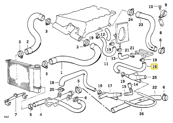 BMW E30 3.18İS M42 MOTOR SU HORTUMU 11531721847 - Resim 4