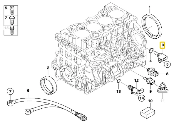 BMW N43 MOTOR WENDER KRANK SENSÖRÜ 13627548660 - 13627594047