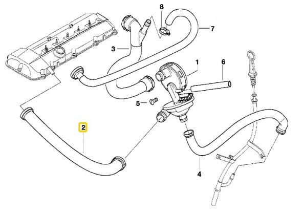 BMW M52 VE M54 MOTOR SEKLON VALF HORTUMU 11611432559 - 5