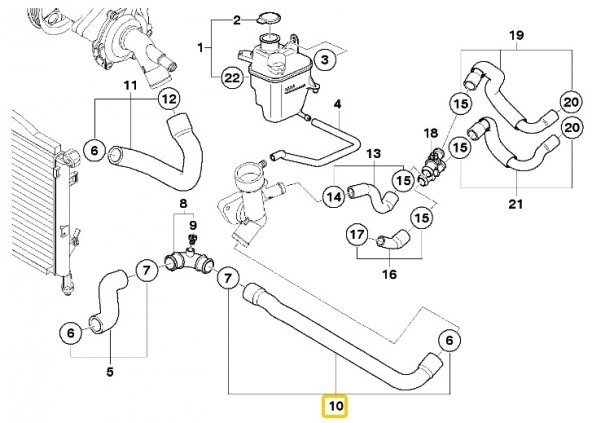 MİNİ R50 VE R52 W10 MOTOR RADYATÖR ALT HORTUMU 17121475561 - 4