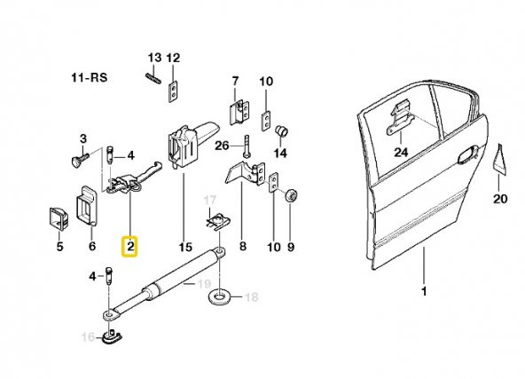 BMW E39 (1995-2003) ARKA KAPI GERGİSİ 51218159256 ürün görseli