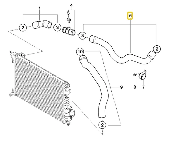 MİNİ R52 VE R53 W11 MOTOR RADYATÖR ÜST HORTUMU 17127515501 - 5