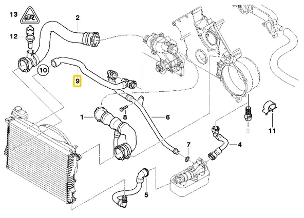 BMW E38 VE E39 M62 MOTOR FEBİ YEDEK SU DEPO HORTUMU 11531711381 - 6