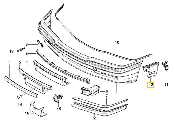 BMW E38 ÖN TAMPON SOL BAĞLANTI BRAKETİ 51118125307 - Resim 6