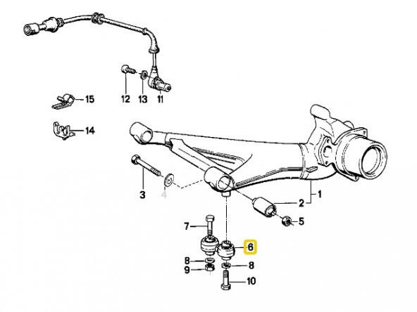 BMW E23 E24 E28 E32 VE E34 FROW ARKA DENGE ROTU 33321126476 - Resim 2