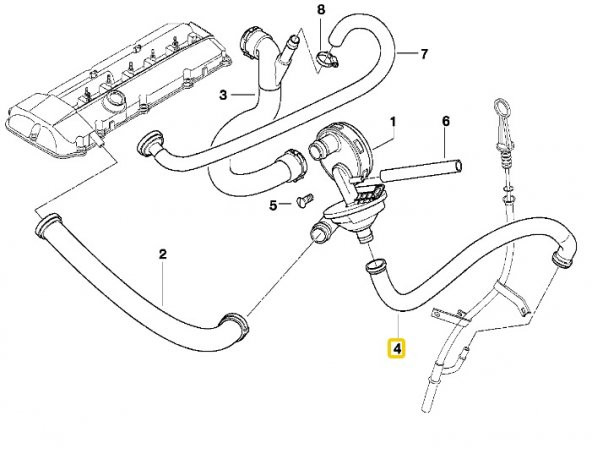 BMW E38 M52 MOTOR SİKLON VALF HORTUMU 11151437642 - 2