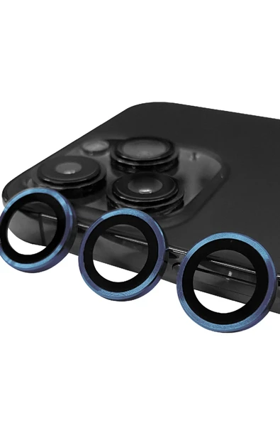 HarmonyAura iPhone 15 Pro Max Raze Metal Kamera Lens - Lacivert ürün görseli 1