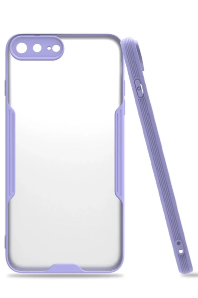 HarmonyAura iPhone 7 Plus Kılıf Platin Silikon - Lila ürün görseli 1