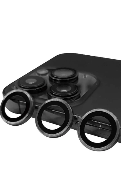 HarmonyAura iPhone 15 Pro Max Raze Metal Kamera Lens - Titan Gri ürün görseli 1