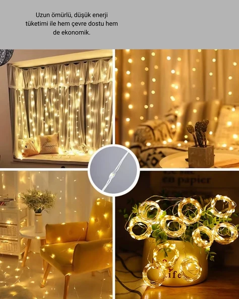 3x3 LED Işık Perdesi Şelale Model İç Dış Mekân Dekorasyonu - Resim 4