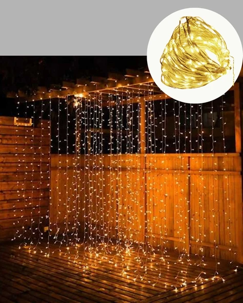 3x3 LED Işık Perdesi Şelale Model İç Dış Mekân Dekorasyonu - Resim 3