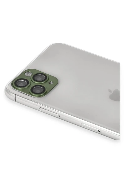 HarmonyAura iPhone 11 Pro Max Pers Alüminyum Kamera Lens - Yeşil - Resim 3