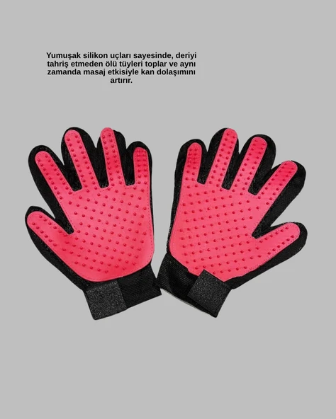 Kedi ve Köpek Tüy Toplama Masaj Eldiveni - Resim 2