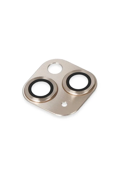 HarmonyAura iPhone 13 Pers Alüminyum Kamera Lens - Gold - Resim 4