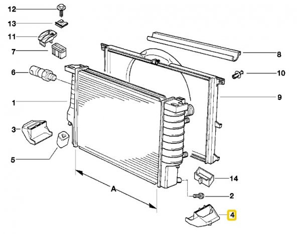 BMW E38 VE E39 RADYATÖR BRAKETİ SOL 17111737706 - Resim 4