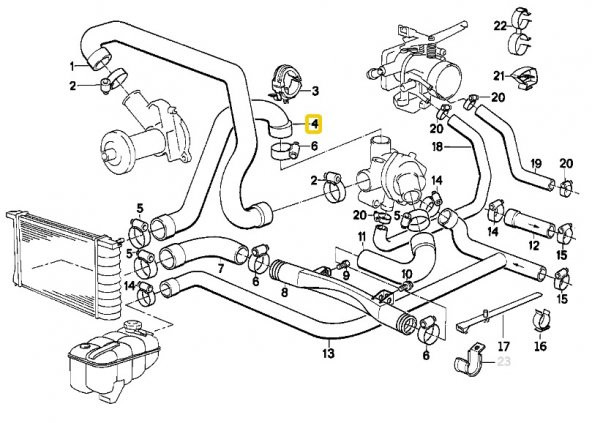 BMW E30 M20 MOTOR RADYATÖR ÜST HORTUMU 11531722218 - Resim 4
