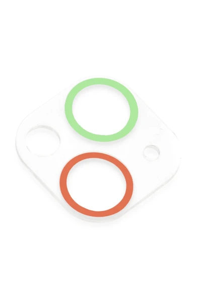 HarmonyAura iPhone 13 Mini Renkli Kamera Lens Koruma Cam - Yeşil-Pembe - Resim 3