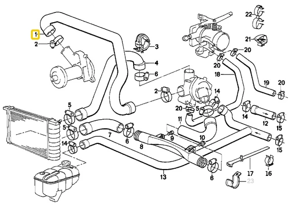 BMW E28 E30 VE E34 M20 MOTOR TERMOSTAT HORTUMU 11531287651 - Resim 4