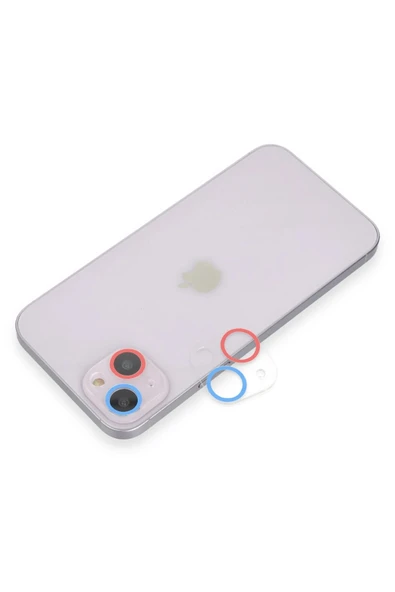 HarmonyAura iPhone 13 Renkli Kamera Lens Koruma Cam - Pembe-Mavi ürün görseli 1