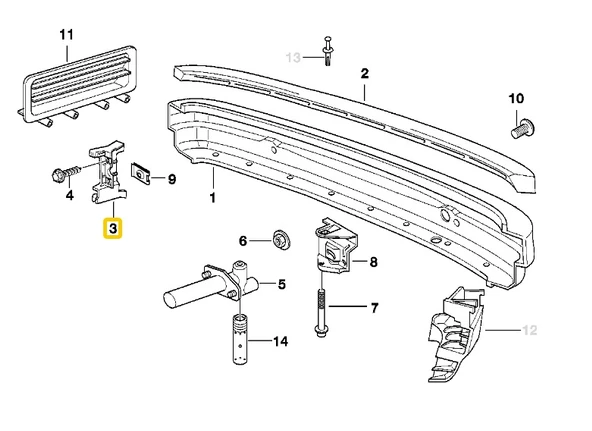 BMW E36 ARKA TAMPON SAĞ BAĞLANTI BRAKETİ 51121960698 - Resim 4