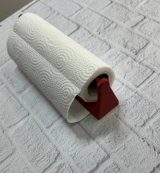Kırmızı Peçete Tutucu Dayanıklı Duvar Tipi Kağıt Havlu Askısı - Resim 3