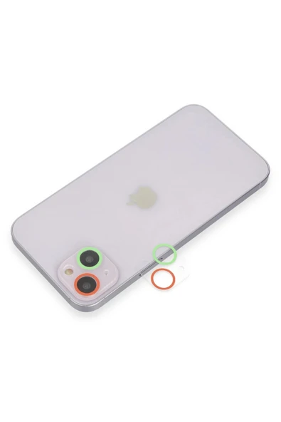 HarmonyAura iPhone 13 Mini Renkli Kamera Lens Koruma Cam - Yeşil-Pembe ürün görseli 1